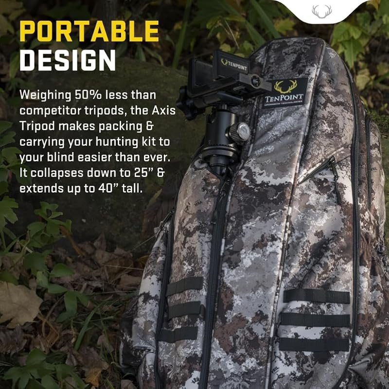 TenPoint Axis Tripod Regular - Lightweight Compact Shooting Support with Levels & Carry Bag