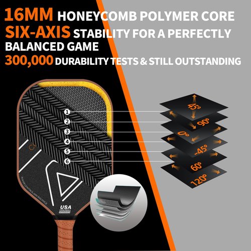 AceRally Pickleball Paddles (Set of 2) | T700 Carbon Fiber Face with Enhanced Spin & Control | 16mm Polymer Honeycomb Core | Includes 4 Balls & 2 Covers