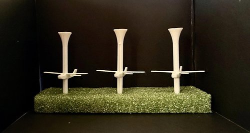 De-PAR-Tee’s Pilot Golf Tees – 3-1/8” Premium White Tees with Airplane Design (5 Pack)