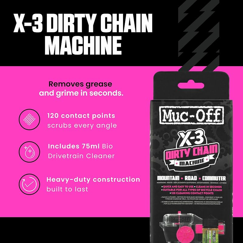 X-3 Dirty Chain Machine Bicycle Chain Cleaner Tool – 2.54 Fl Oz