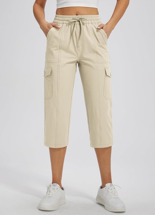Libin Women's Capri Pants - Quick Dry, Water-Resistant Cargo Capris for Travel & Hiking | Summer Style