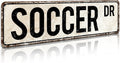 Skiennix Soccer Sign - Metal Wall Art for Fans | 4" x 16" Soccer Player Decor Gift