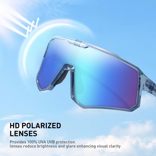 YAMAZI Cycling Sunglasses Men Sports Sunglass Women Polarized Sunglasses for Baseball Bicycle Softball Fishing Running Hiking Mountain Biking (MTB) Glasses UV Protection