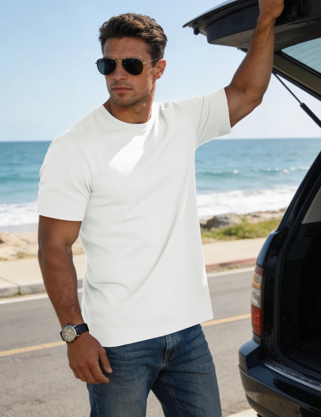MAGCOMSEN Mens T-Shirts Short Sleeve UPF 80+ Sun Protection Lightweight Moisture Wicking Casual Crew Neck Basic Tees