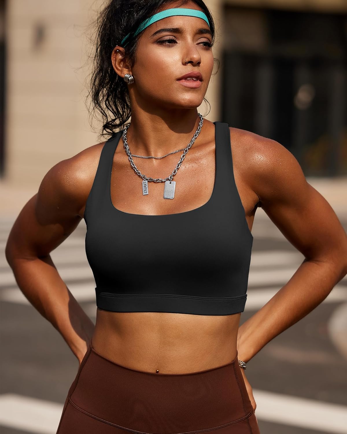 RUNNING GIRL High Support Sports Bra - Molded Cup Racerback Design for Women, Perfect for Workouts