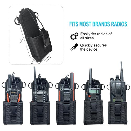 Radio Strap Holster with Anti-Sway Belt, Wide Strap, Soft Shoulder Pad, Adjustable Length, Durable material, Compatible with Various Types of Walkie-Talkies.