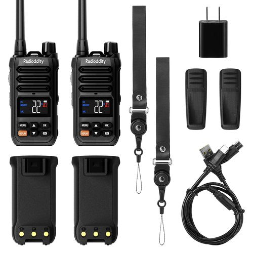 Radioddity X1 Walkie Talkies for Adults, IP67 Waterproof FRS 2-Way Radio with 5 Mile Reliable Long Range, Durable Noise Reduction & NOAA Weather Alerts for Outdoor Adventures, 2 Pack