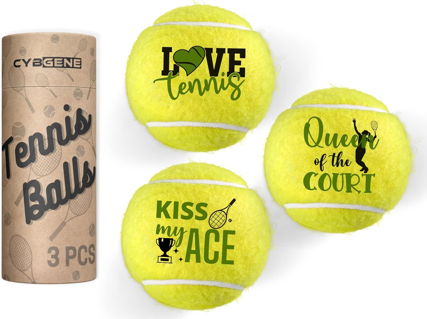 Skiennix Unique Tennis Balls Gift Set - 3 Distinctive Balls in Elegant Package for Teammates & Partners