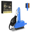 Joooones Mini Golf Brush with Nylon/Brass Bristles and Retractable Keychain - Pocket Brush Leave No Trace Clean Dual-Sided Brushes Easy to Carry(Blue) Essentials Golf Accessories for Golfer