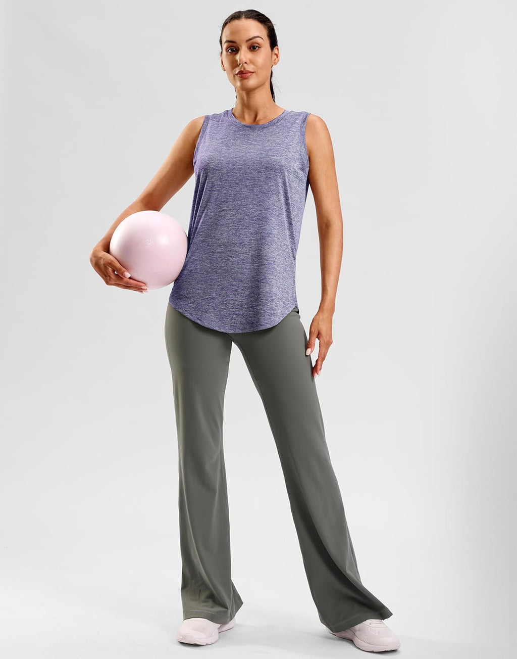 SANTINY Women's Lightweight Sleeveless Workout Tank Top - Athletic Yoga & Tennis Shirt, Loose Fit