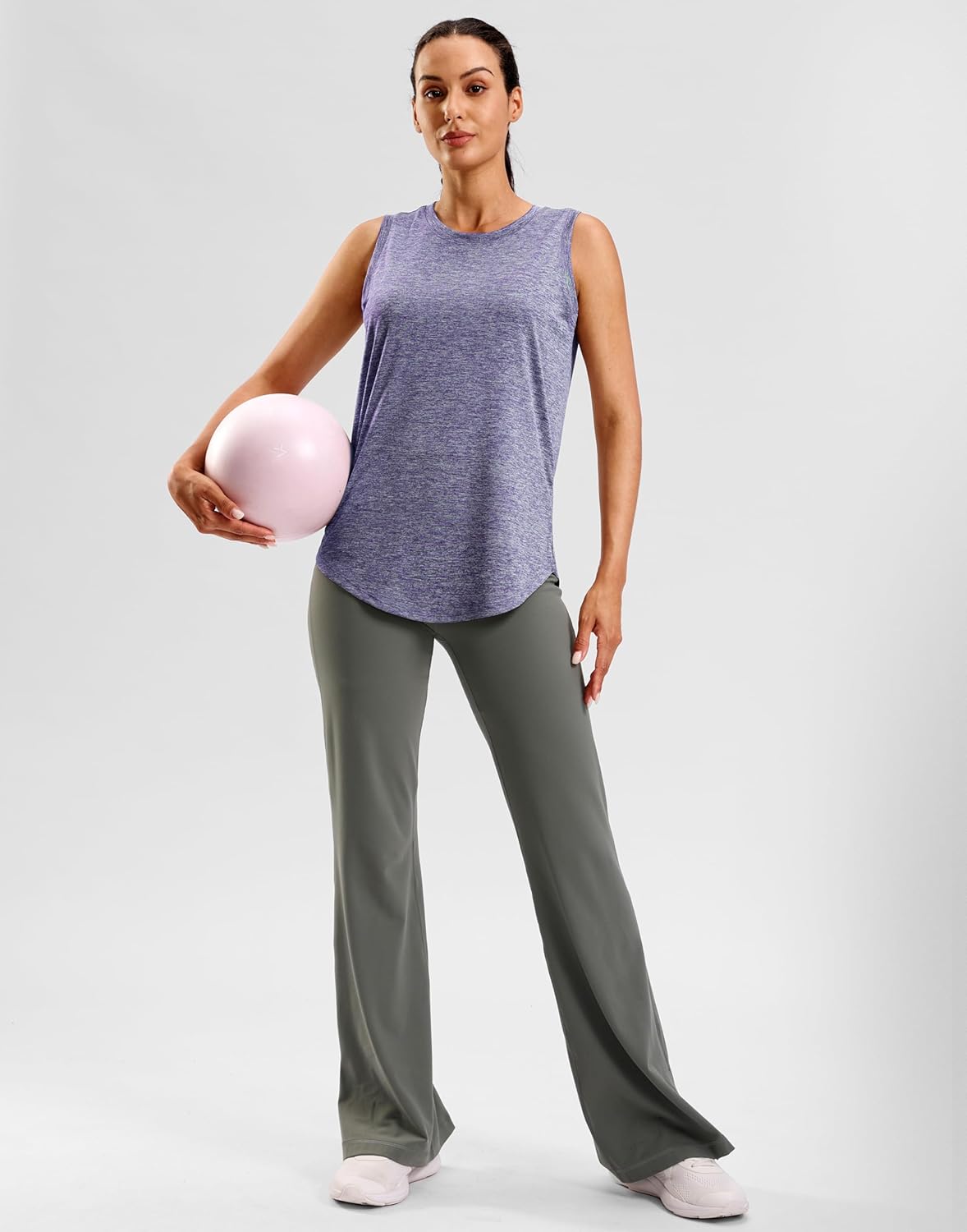 SANTINY Women's Lightweight Sleeveless Workout Tank Top - Athletic Yoga & Tennis Shirt, Loose Fit