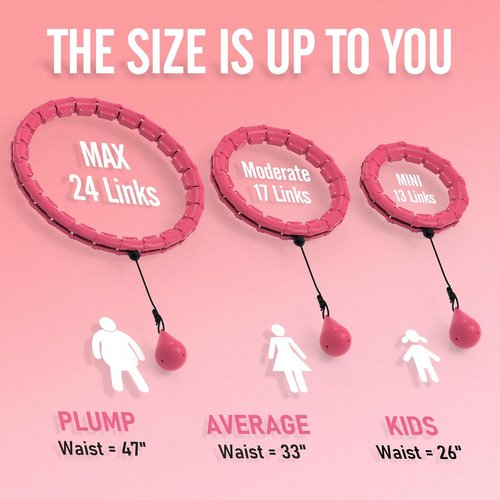 JKSHMYT Weighted Hula Hoop - 47 Inch Infinity Fitness Circle for Weight Loss | 24 Detachable Links, Ideal for Adults and Beginners