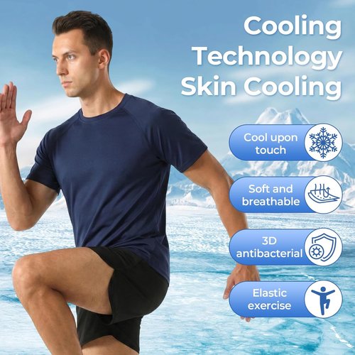 HYCOPROT Men's Quick Dry Athletic T-Shirts - Moisture Wicking Short Sleeve Gym Tees for Running & Casual Wear