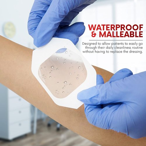 Transparent Film Dressing 8" x 12" (10 Pack) – Waterproof Adhesive Wound Bandages for Post-Surgical Shower, IV Shield, Tattoo Aftercare, Clear Breathable Dressing Patches by HEALQU
