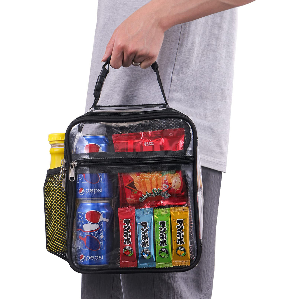 Oraben Stadium Approved Clear Lunch Bag for Sprots Work Durable Clear Lunch Bags Durable PVC Plastic See Through Lunch Bag for Men Women