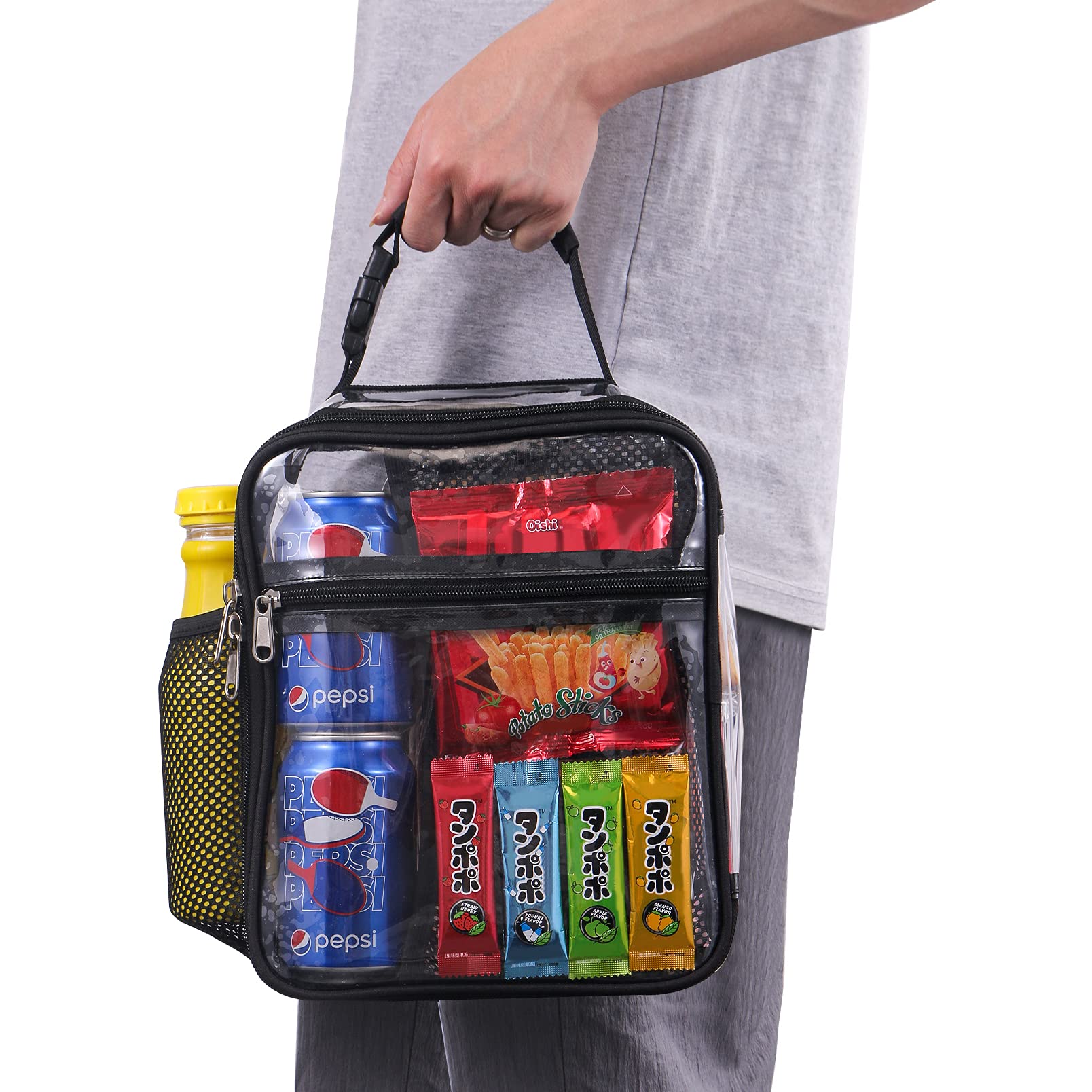 Oraben Stadium Approved Clear Lunch Bag for Sprots Work Durable Clear Lunch Bags Durable PVC Plastic See Through Lunch Bag for Men Women