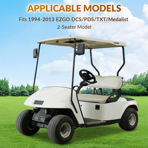 CLUBRALLY Golf cart Front Top Strut Support Brackets with Stainless Steel Screw Bushings Repair Kit,Front Roof Bar Support for 1994-2013 EZGO DCS/PDS/TXT/Medalist 2-Seater Model, #75045-G01,75465-G01