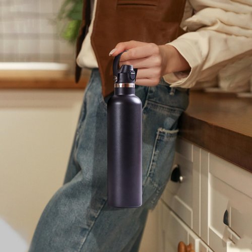 XACIOA Flip Lid for Hydroflask Standard Mouth, Replacement for Hydro Flask Lid, Spout Cap for Narrow Mouth Water Bottle for Simple Modern Iron Flask Accessories, BPA Free, Black - Black