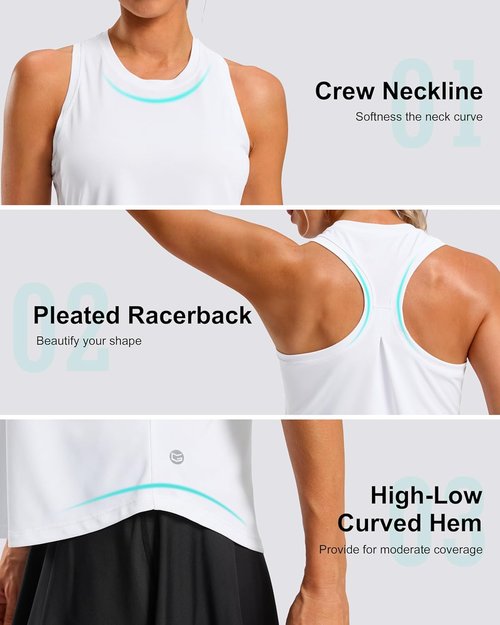 G Gradual Women's Racerback Workout Tank Tops - Loose Fit Sleeveless Athletic Yoga Shirts