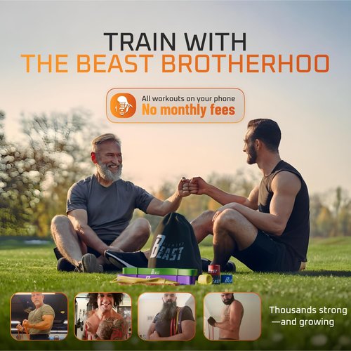 basementbeast Resistance Bands for Men – Set of 10 - Long Exercise Bands Resistance for Home Workouts, Physical Therapy & Strength Training