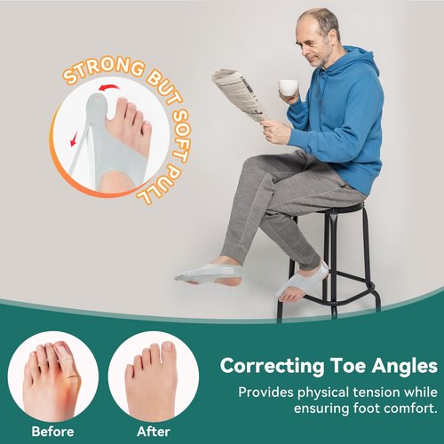 ZenovaCare+ Bunion Corrector Sleeve for Men/Women, 1 Pair Day & Night Toe Alignment,Orthopedic Post-Workout Recovery Foot Brace, Hallux Valgus Toe Straightener for Daily Use (Large)