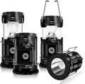 DIBMS Solar Camping Lantern - 4-Pack Collapsible LED & USB Rechargeable Emergency Lights | Ideal for Camping & Power Outages
