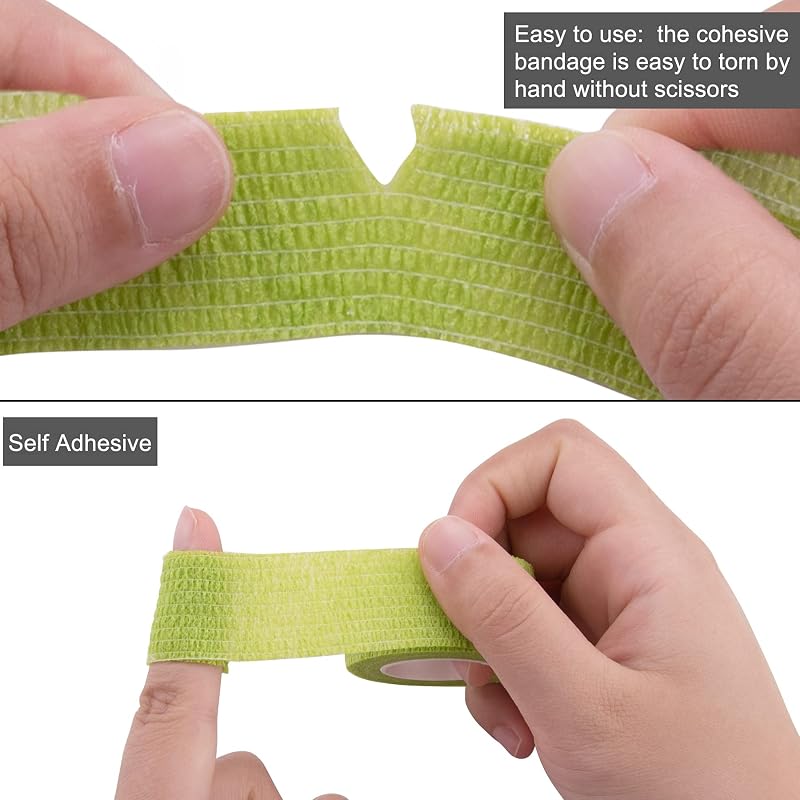 1 Inch Self-Adhesive Bandage Wrap (Rainbow) - 40 Rolls, 20 Colors, Breathable Cohesive Tape