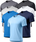 ZITY Men's UPF 50+ Rashguard T-Shirts - 7 Pack Athletic Workout Tees for Sun Protection & Fast Drying