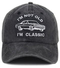 Kueyealp Birthday Gifts for Grandpa Grandma, Funny I'm Not Old I'm Classic Hat, Unique Retirement Baseball Caps for Elderly Men Women, Father's Day Presents for Dad Papa Black