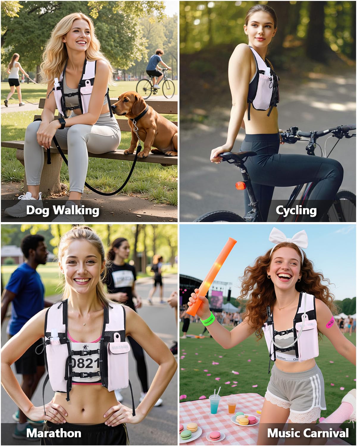 Running Hydration Vest for Women Men,Lightweight Breathable Hydration Pack with 500ml Soft Flask, Adjustable Chest Straps Reflective Backpack for Trail Running Marathon Race Jogging Cycling
