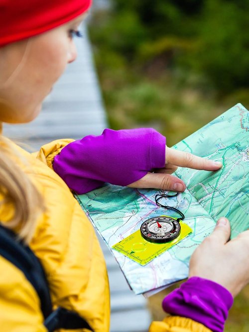 Gejoy Orienteering Compass Set - 6 Pieces with Declination, Magnifier & Ruler for Hiking, Camping & Navigation