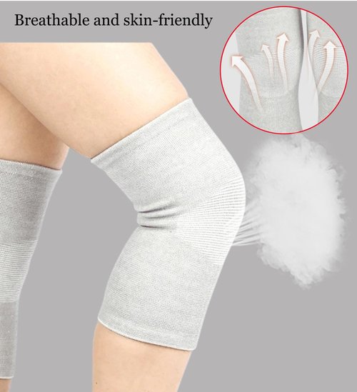 Sieafan Bamboo Charcoal Knee Sleeve - Bamboo Compression Knee Sleeve for Men and Women - Elastic Warm Knee Brace for Arthritis (Gray, X-Large)