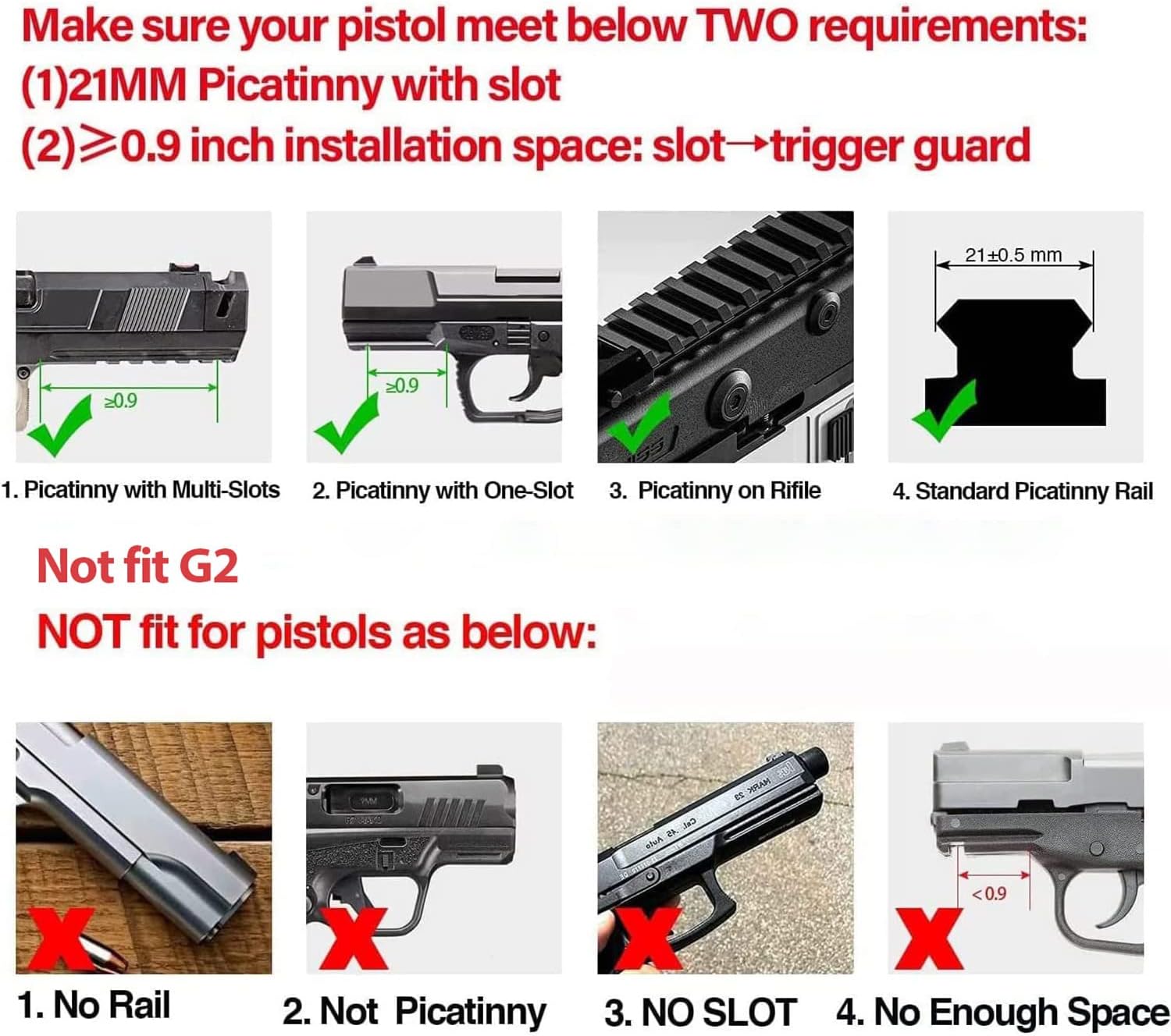 SOLOFISH Laser Sight for Pistol - Rechargeable Green/Red/Blue with Picatinny Rail