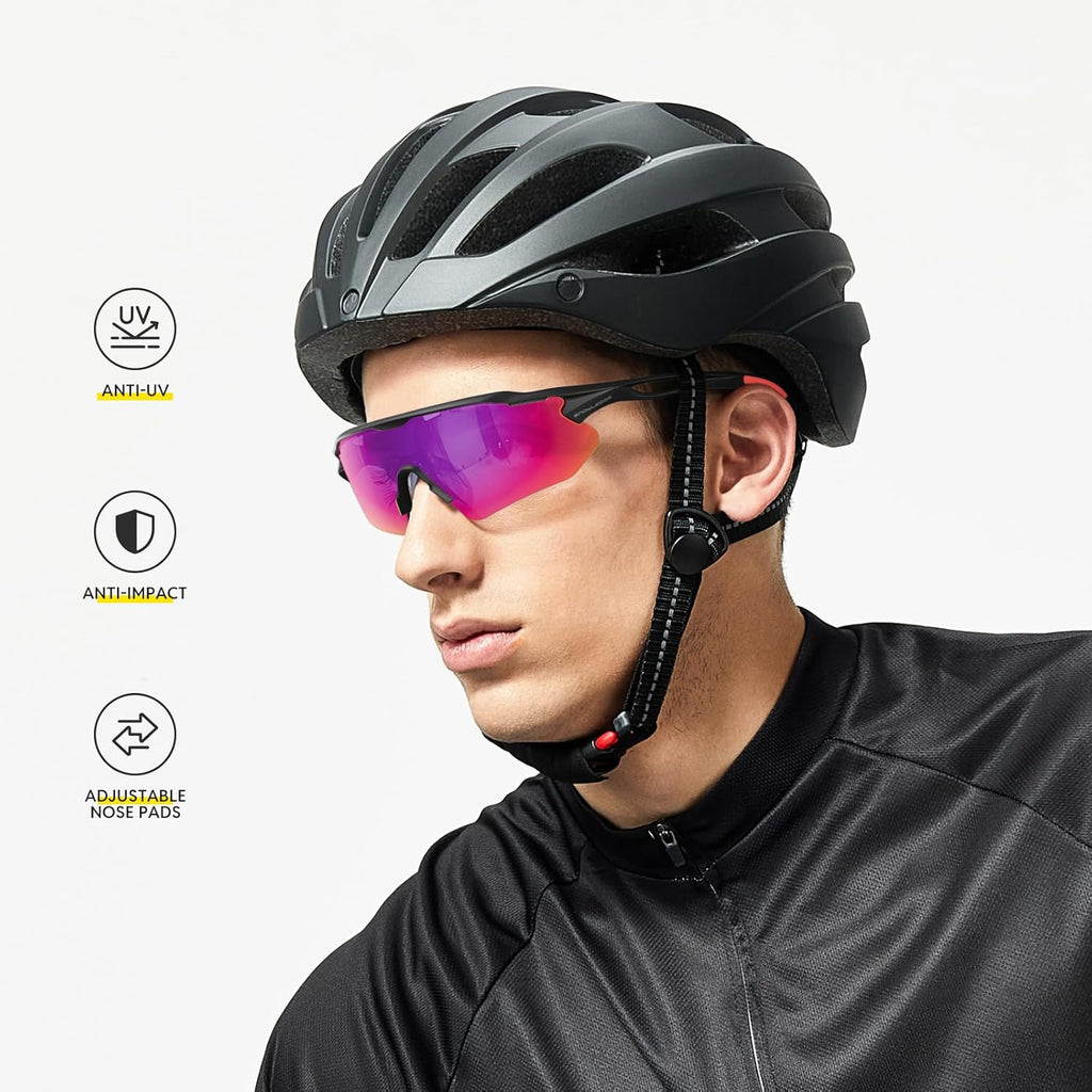 Skiennix Cycling Glasses - TR90 Unbreakable Frame with Polarized Anti-UV400 Lenses