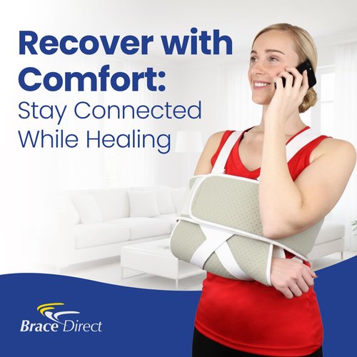 Brace Direct Adjustable Foam Arm Sling Shoulder Immobilizer for Rotator Cuff Repair, Post Op Recovery, Dislocations, Fractures & Shoulder Injuries (OSFM)
