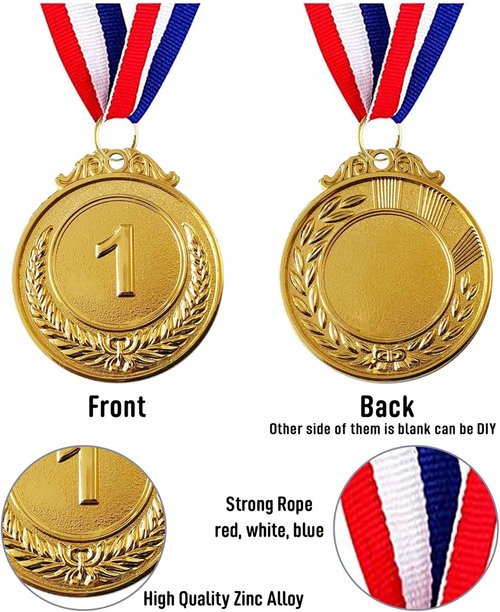 Jauisus Gold Award Medals - Olympic Style 1st Place Trophies for Sports & Competitions | 2 Inches