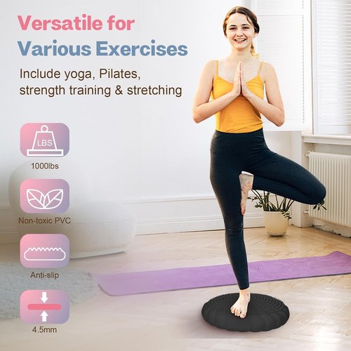 Kisnbld Wobble Cushion - Extra Thick Sensory Seat for Kids | Non-Slip Balance Disc with Pump (13.5in)