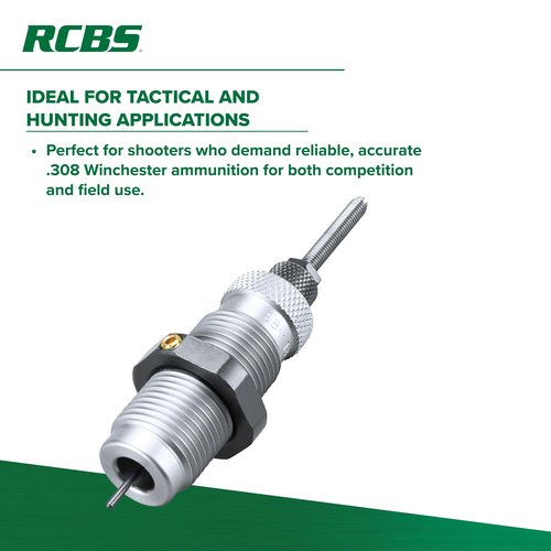 RCBS Small Base Die Set .308 Win, Reloading Die Set for Semi-Automatic Rifles, Ensures Reliable Chambering