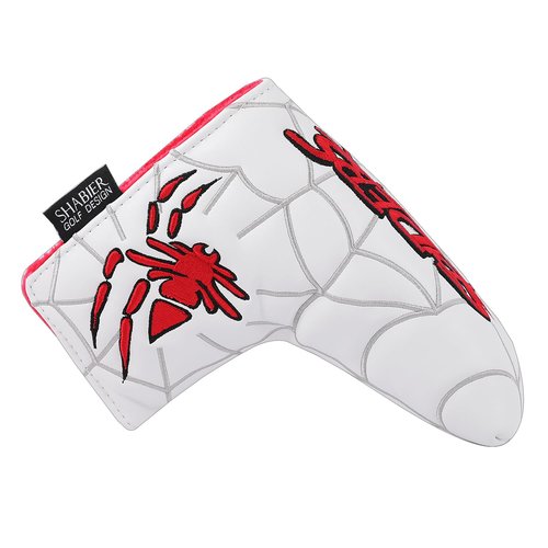 SHABIER White Golf Blade Head Cover with The Red Spider Design for Blade Golf Putter Head Cover