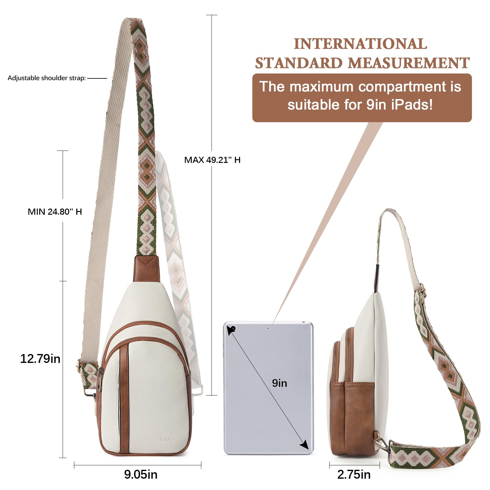 CLUCI Crossbody Bags for Women Men,Leather Sling Bag Cross Body Backpack for Woman Gifts for Women Birthday Unique