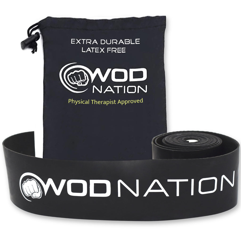 WOD Nation Floss Bands - 1 Pack Heavy, Black - Compression Band & Compression Floss for Recovery & Mobility - Muscle Wrap & Stretch Exercise Equipment