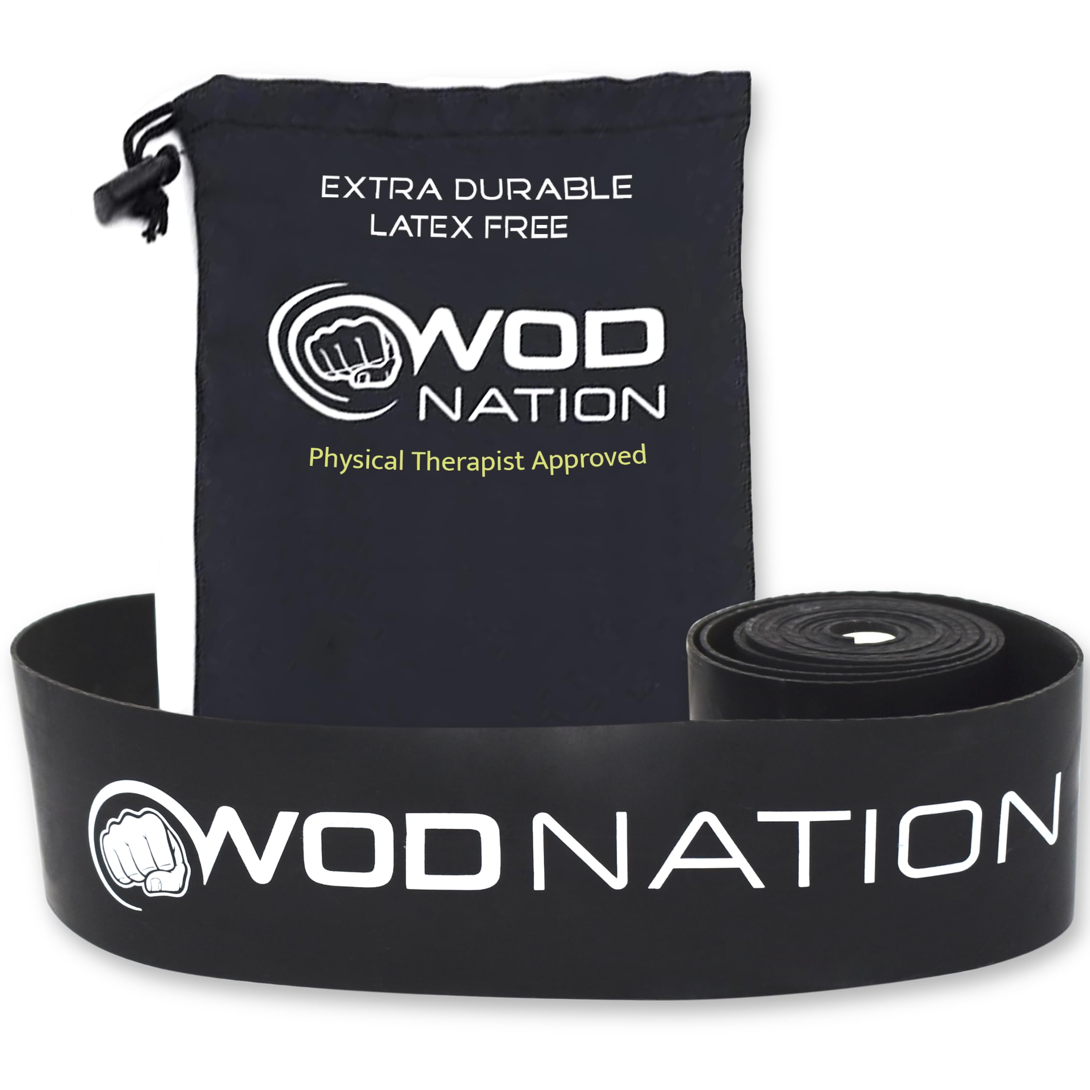 WOD Nation Floss Bands - 1 Pack Heavy, Black - Compression Band & Compression Floss for Recovery & Mobility - Muscle Wrap & Stretch Exercise Equipment