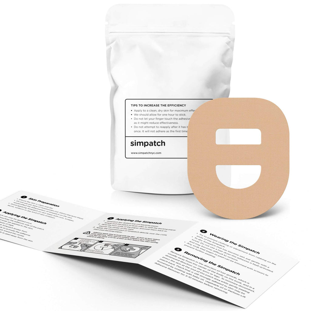 SIMPATCH Adhesive Patch for Omnipod with Strap - Pack of 25 (Tan)