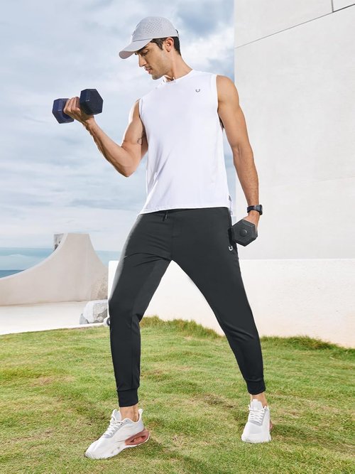 NORTHYARD Men's Joggers - Lightweight Athletic Pants with Zipper Pockets for Running & Workouts