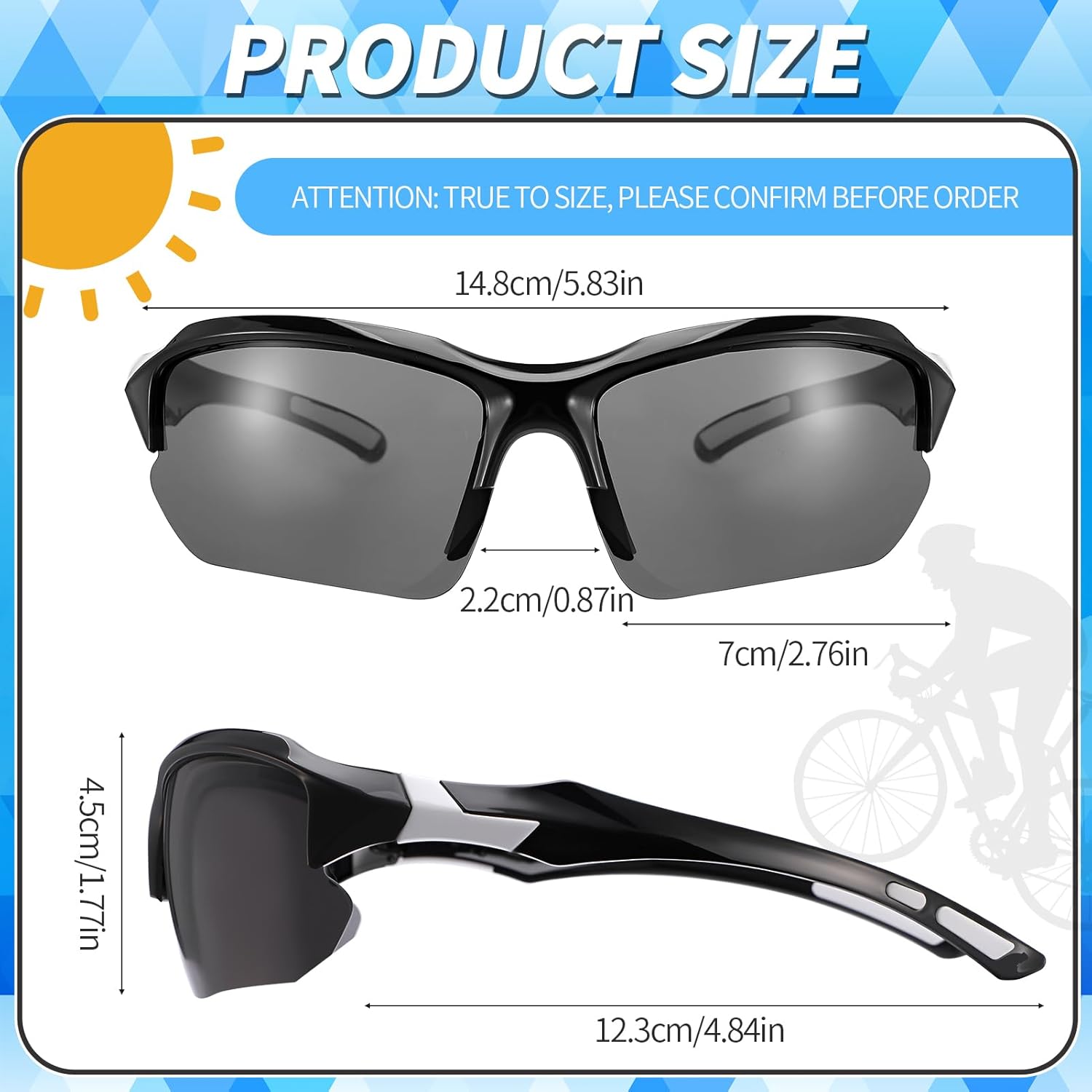 Skiennix Polarized Sports Sunglasses - UV Protection & Lightweight Wraparound Design | 4 Pack for Men & Women