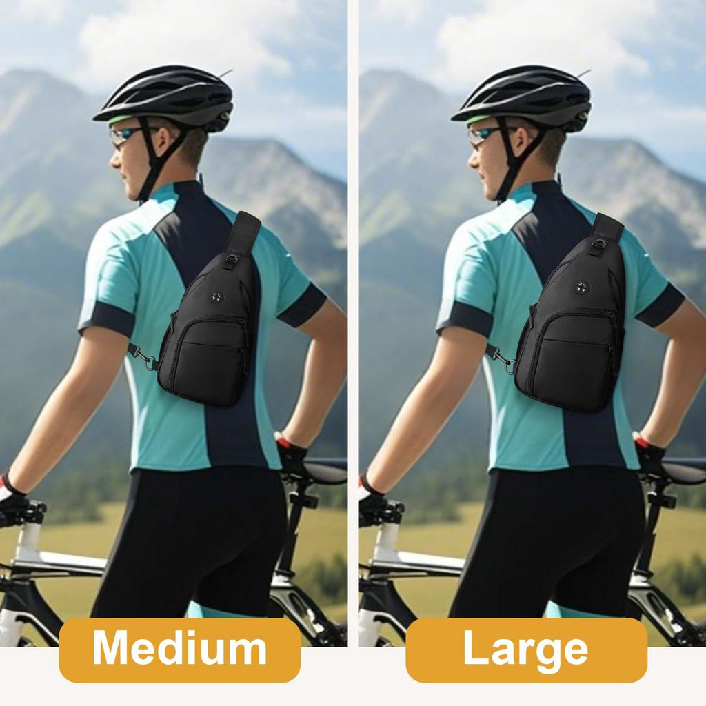 Skiennix Waterproof Crossbody Bag - Trendy Sling Backpack with Convertible Shoulder Strap | Black, Medium