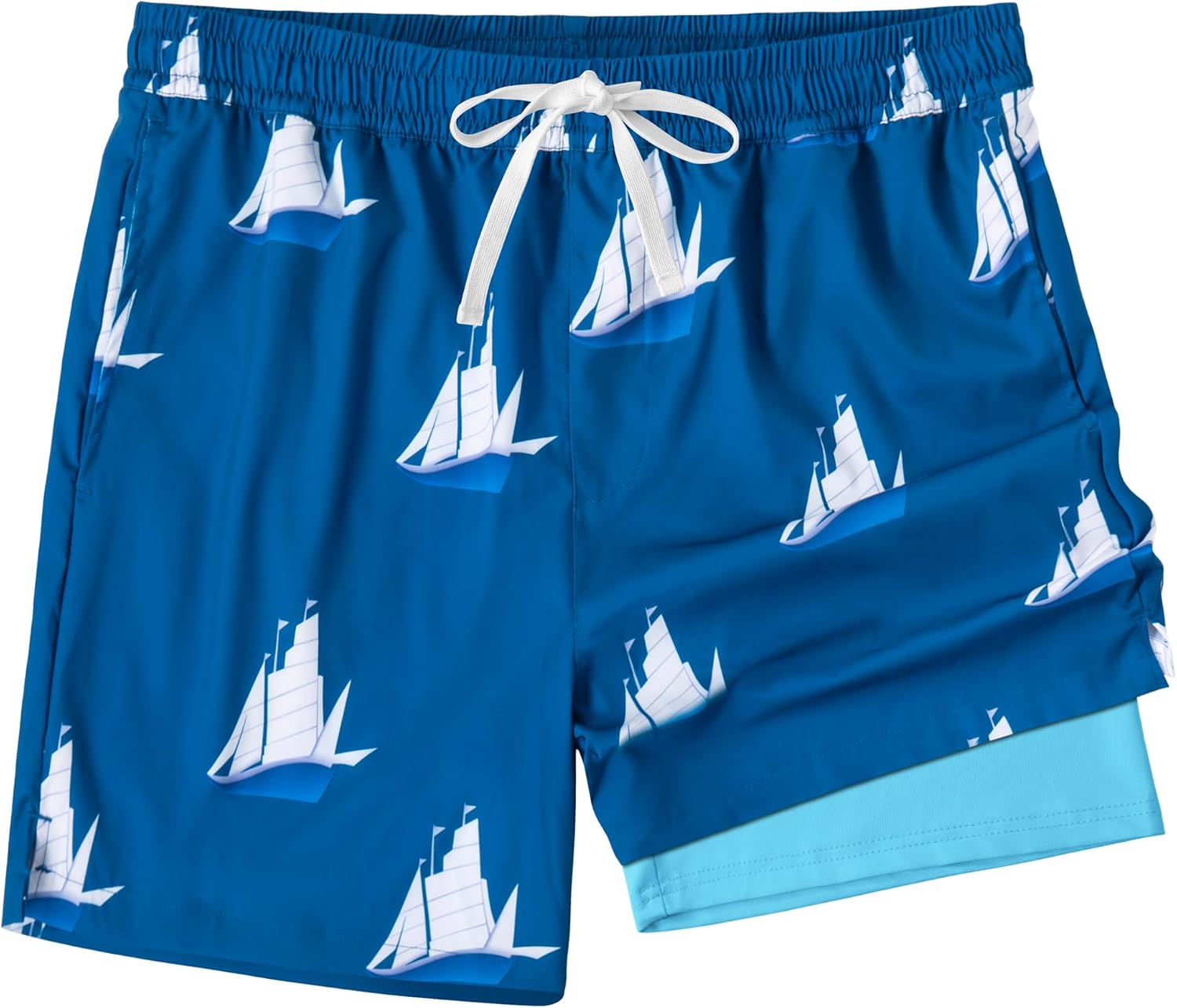 Skiennix Men's Swim Trunks - Quick Dry Mesh Lining Beach Shorts with Pockets | Hawaiian Print