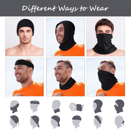 Geyoga UV Protection Neck Gaiter - 6 Pieces Cooling Face Mask Scarf for Summer | Breathable Bandana