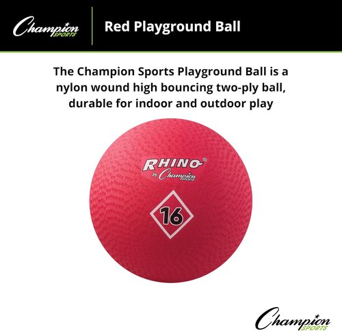 Champion Sports Playground Ball - Durable High-Bounce Balls in Multiple Sizes for Gym & Play