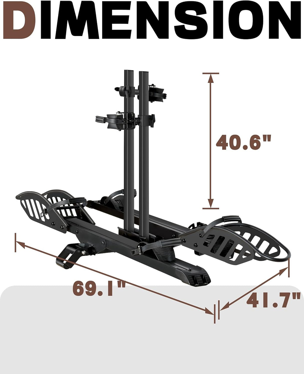 Young Electric Bike Rack - Heavy Duty Hitch Mount Carrier for 2 Ebikes | 200lb Capacity, Smart Tilting & One-Hand Folding, Fits 5-Inch Fat Tires